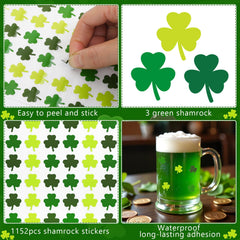 JULMELON St Patrick's Day sticker on notebook demonstrates quick, mess-free decorating
