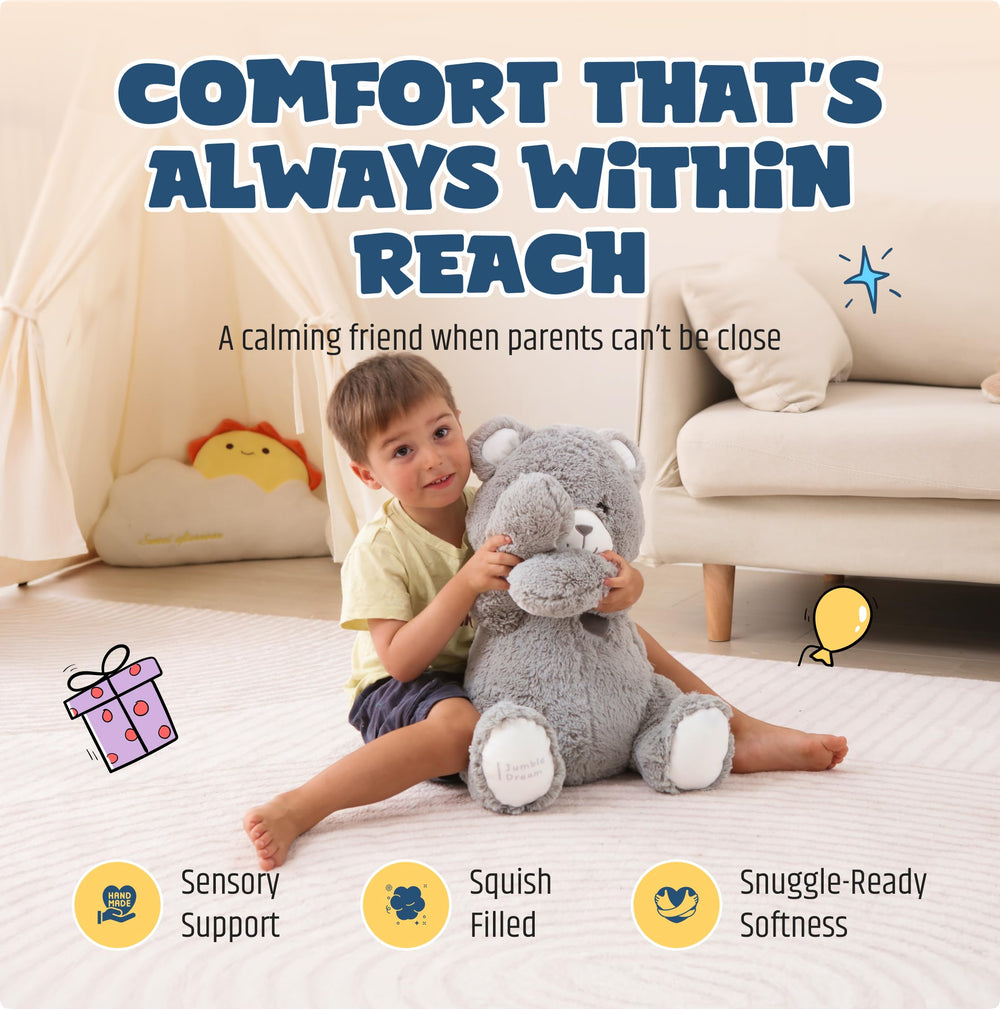 Jumble Dream Jumble Bear closeup fur, velvety softness for long-lasting cuddles.