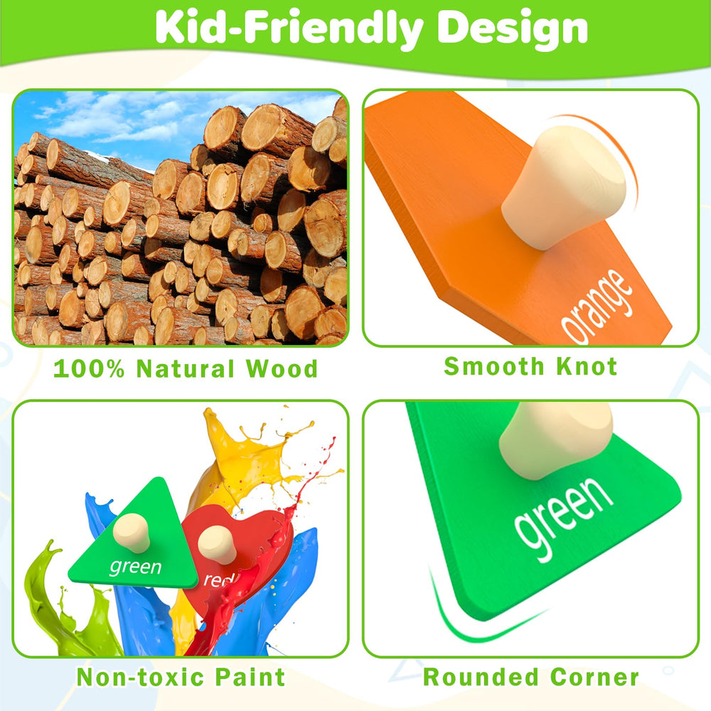 Jumlys puzzle's smooth top handle offers easy grasp for little hands.