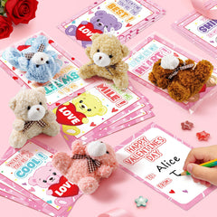 Jumlys Valentines bear keychain on backpack, a soft, portable surprise for kids