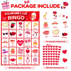 Jumlys Bingo heart chips provide bright markers for up to 384 pieces