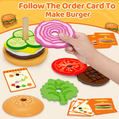 Lettuce piece from Jumlys burger set adds fresh color to play kitchen.