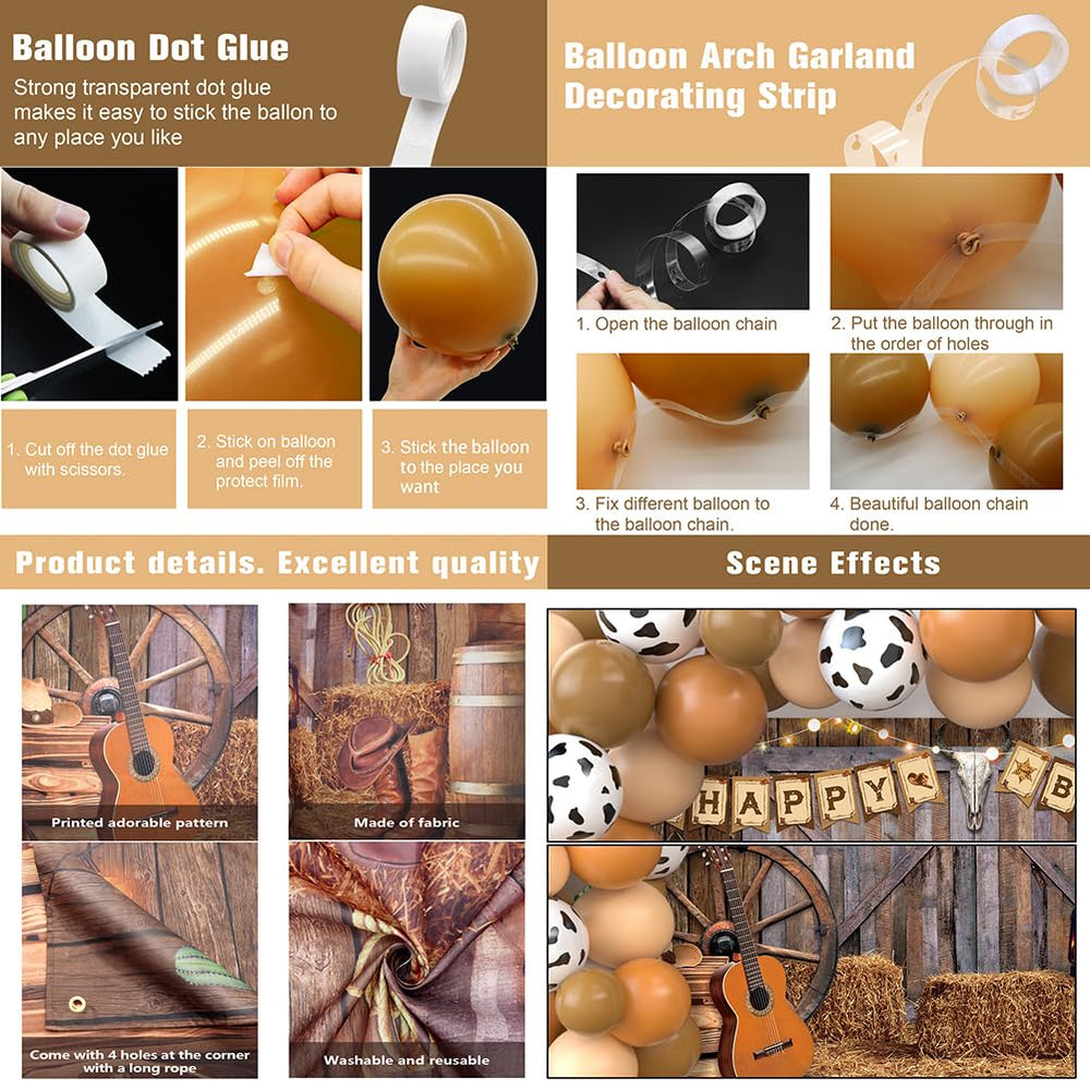 Jumpama 5-inch cowboy balloons add micro accents to decor.