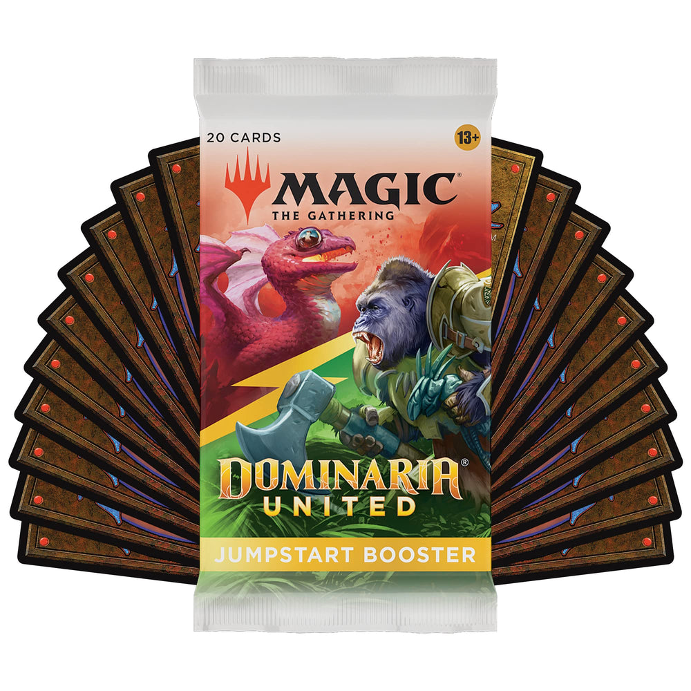 Close-up of rare cards from a Jumpstart booster, highlighting potential pulls.