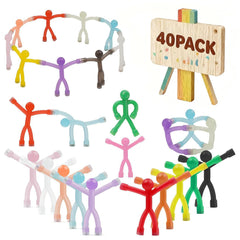 Junarter 40-pack magnetic people figures on fridge for colorful organization.