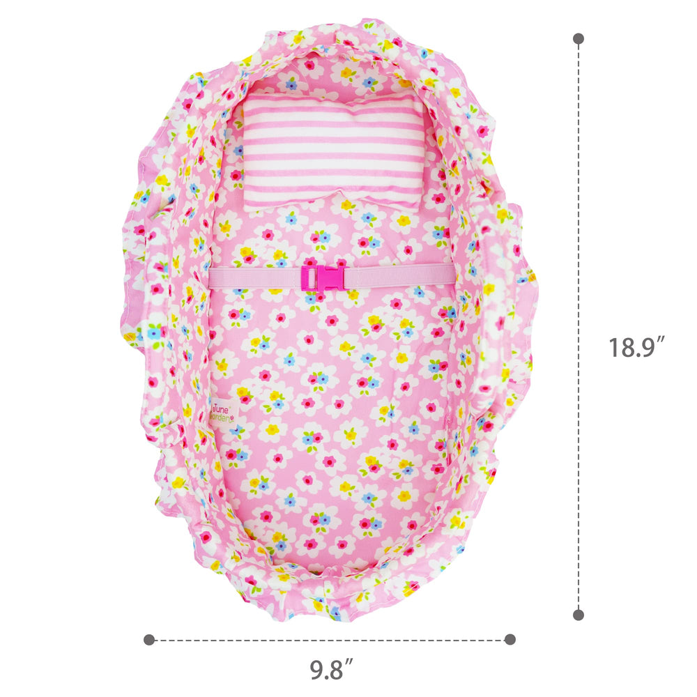 June Garden Cozy Dream Doll Bassinet is travel-friendly and doll-friendly.