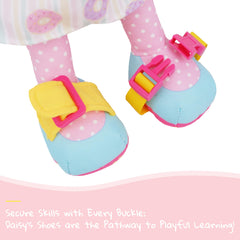 June Garden Dressy Friends Daisy includes a carry-along clip for travel