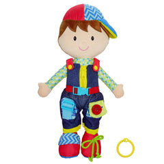 June Garden Dressy Friends Lucas full view shows a 15.5in dress-up plush for pretend play