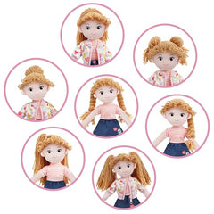 June Garden Gracie braidable hair with two pink ties for versatile hairstyles.