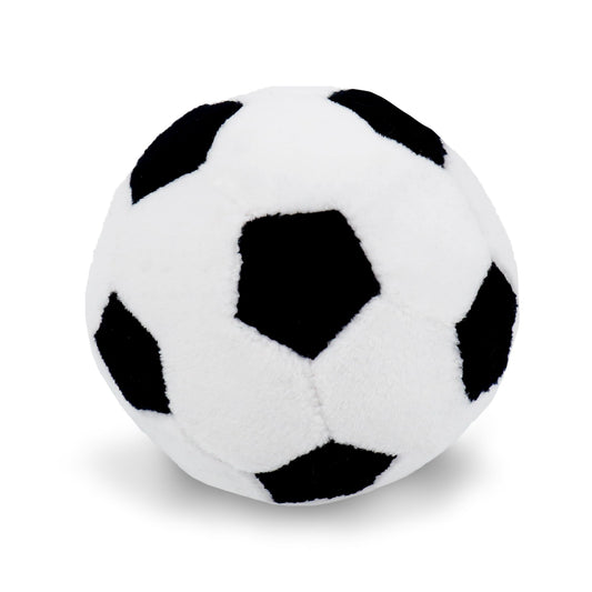 June Garden My First Soccer Ball plush rattle for baby's tactile exploration