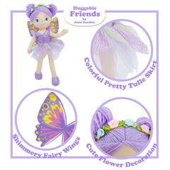 June Garden Yaritza plush texture offers soft, cuddly companionship for pretend play.