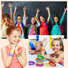 JUNEBRUSHS Happy 100th Day blue-pattern bracelet lasting color for celebrations