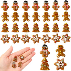 JUNEBRUSHS 80pc gingerbread man minis for festive tree decor.