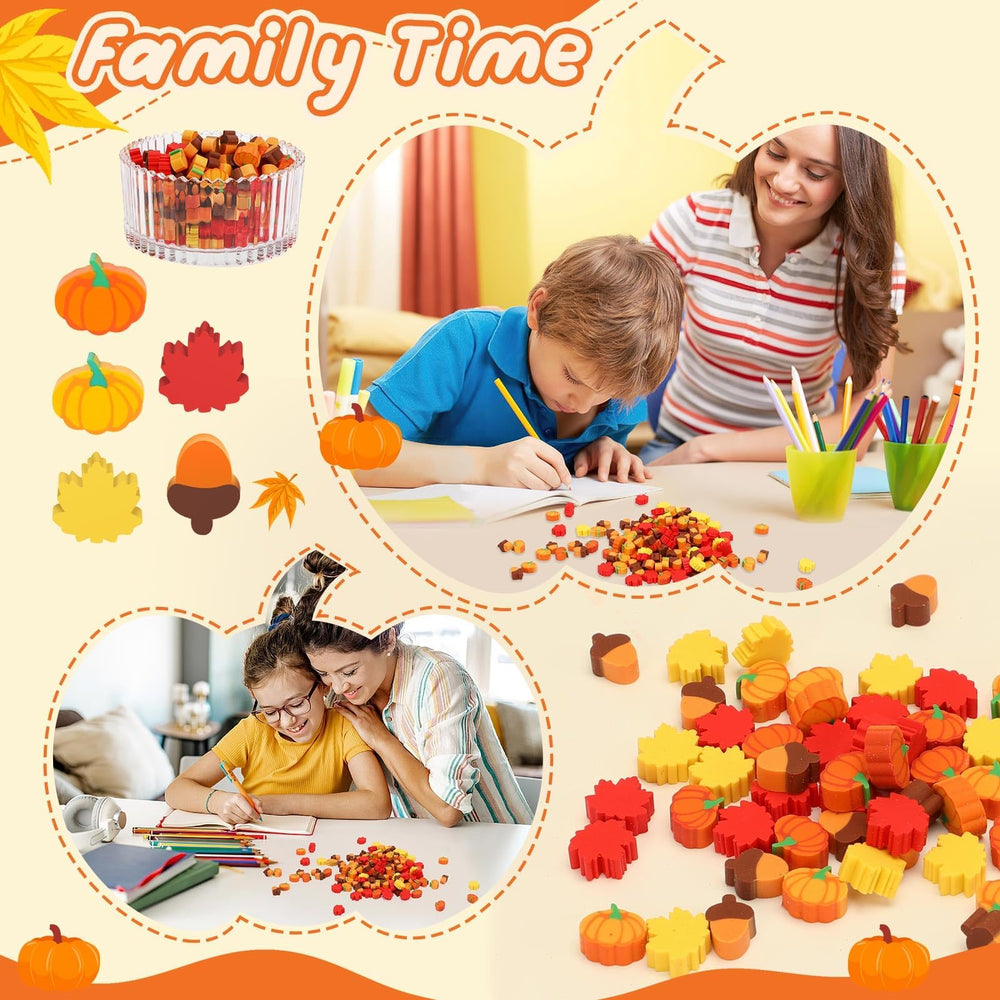 JUNEBRUSHS fall mini erasers orange maple leaf for fall activities
