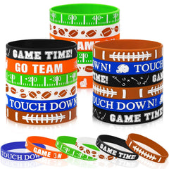 JUNEBRUSHS football bracelet set with six designs for party favors and gifts