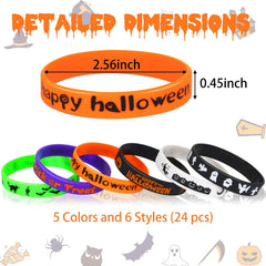 JUNEBRUSHS pumpkin design colorful wristbands for festive decorations and goody bags.