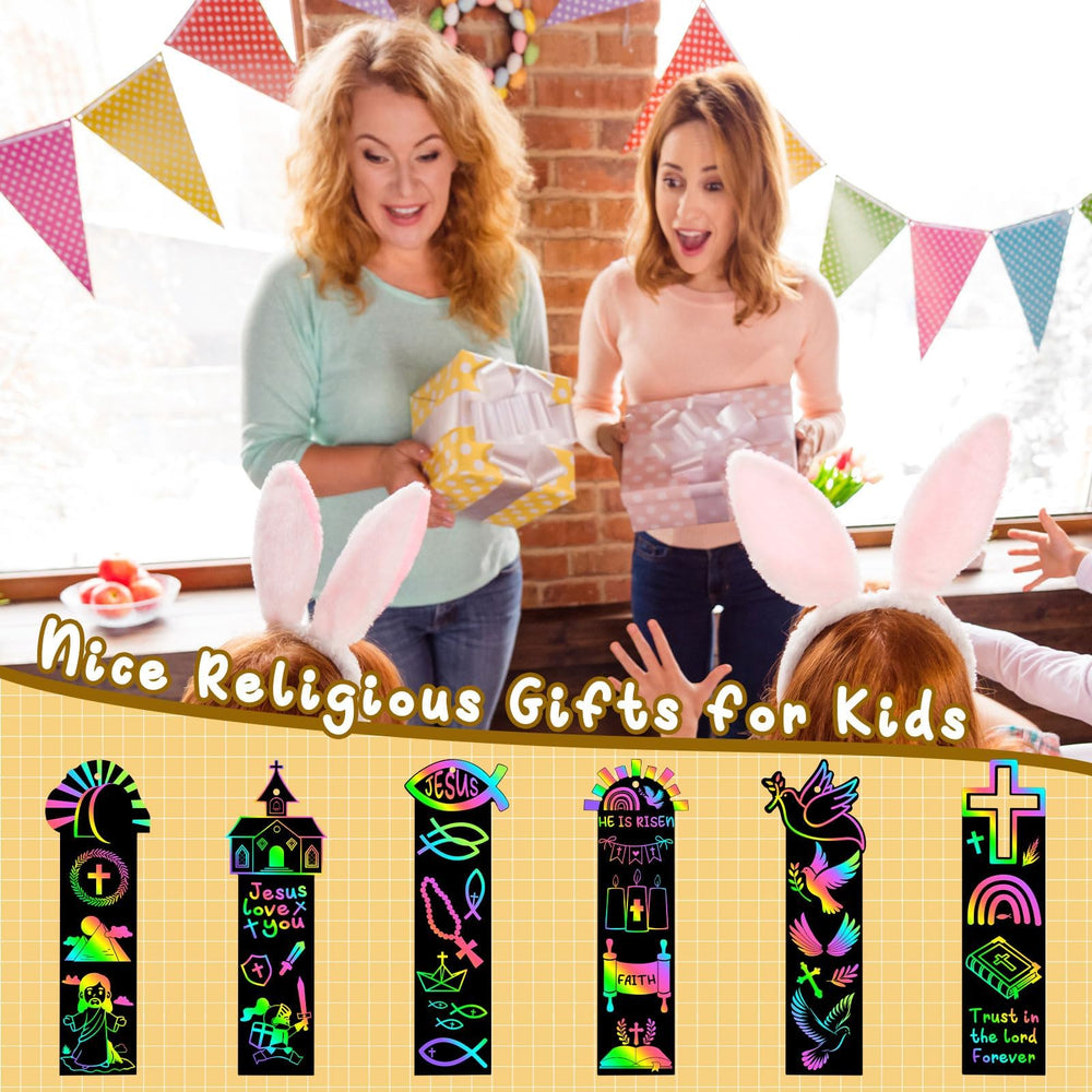 JUNEBRUSHS Jesus resurrection scratch bookmark inspires creative Bible time