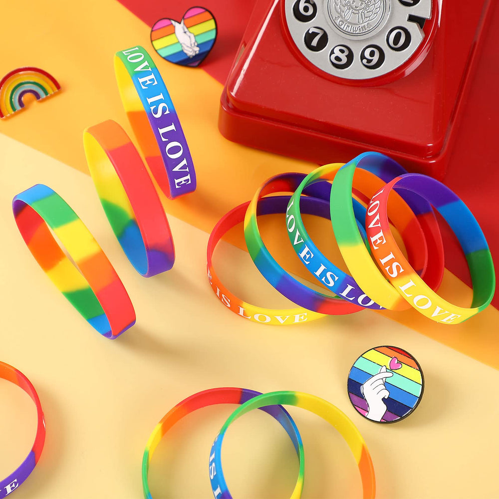 JUNEBRUSHS multicolor rainbow bracelets pair with many outfits for Pride