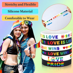 JUNEBRUSHS pride flag pattern wristband highlighting inclusion at events