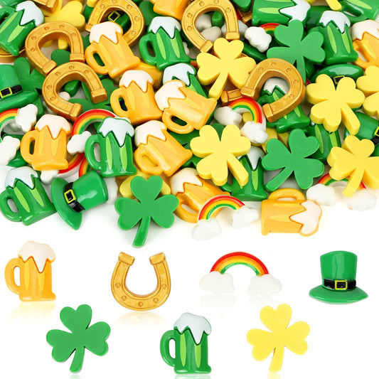 JUNEBRUSHS St Patrick's Day hats mini figurines add festive table decor accents.