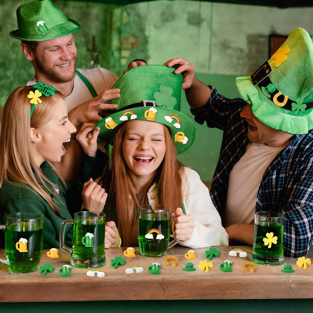 JUNEBRUSHS Pots of gold mini figurines add sparkle to gifts.