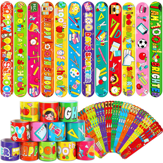 JUNEBRUSHS 100 Days bracelet with classroom bus design, perfect for rewards and classroom decor.