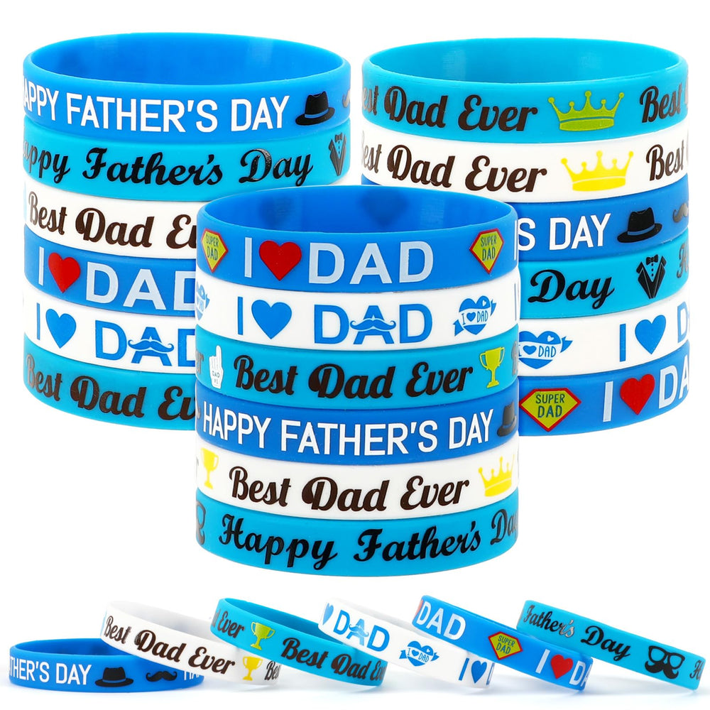 JUNEBRUSHS Father's Day wristbands set for party favors and gift bags.