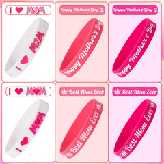 JUNEBRUSHS Mother's Day bracelets worn on wrists, comfortable silicone for long events