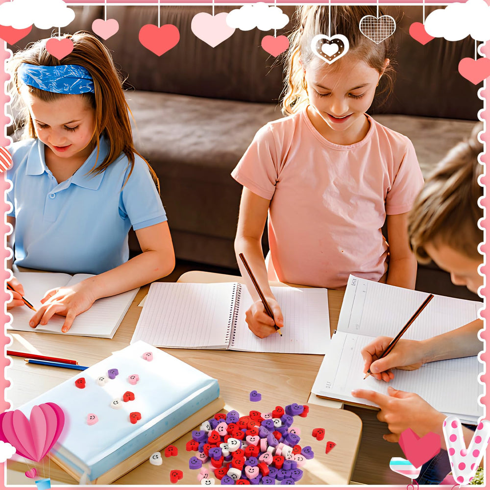 Smiling-face erasers add fun to kids' homework and routines.