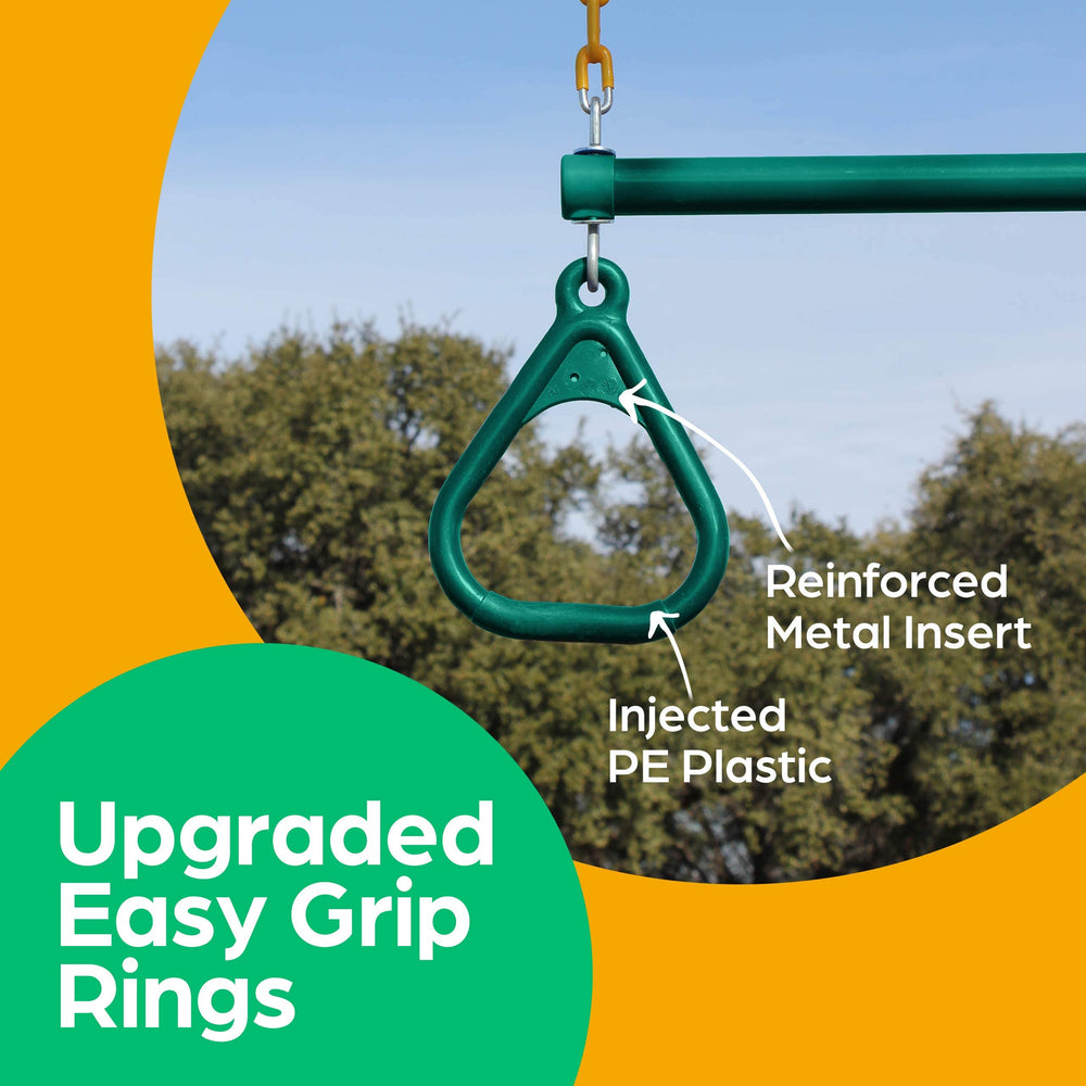 Jungle Gym Kingdom green outdoor play equipment for vibrant backyard setups