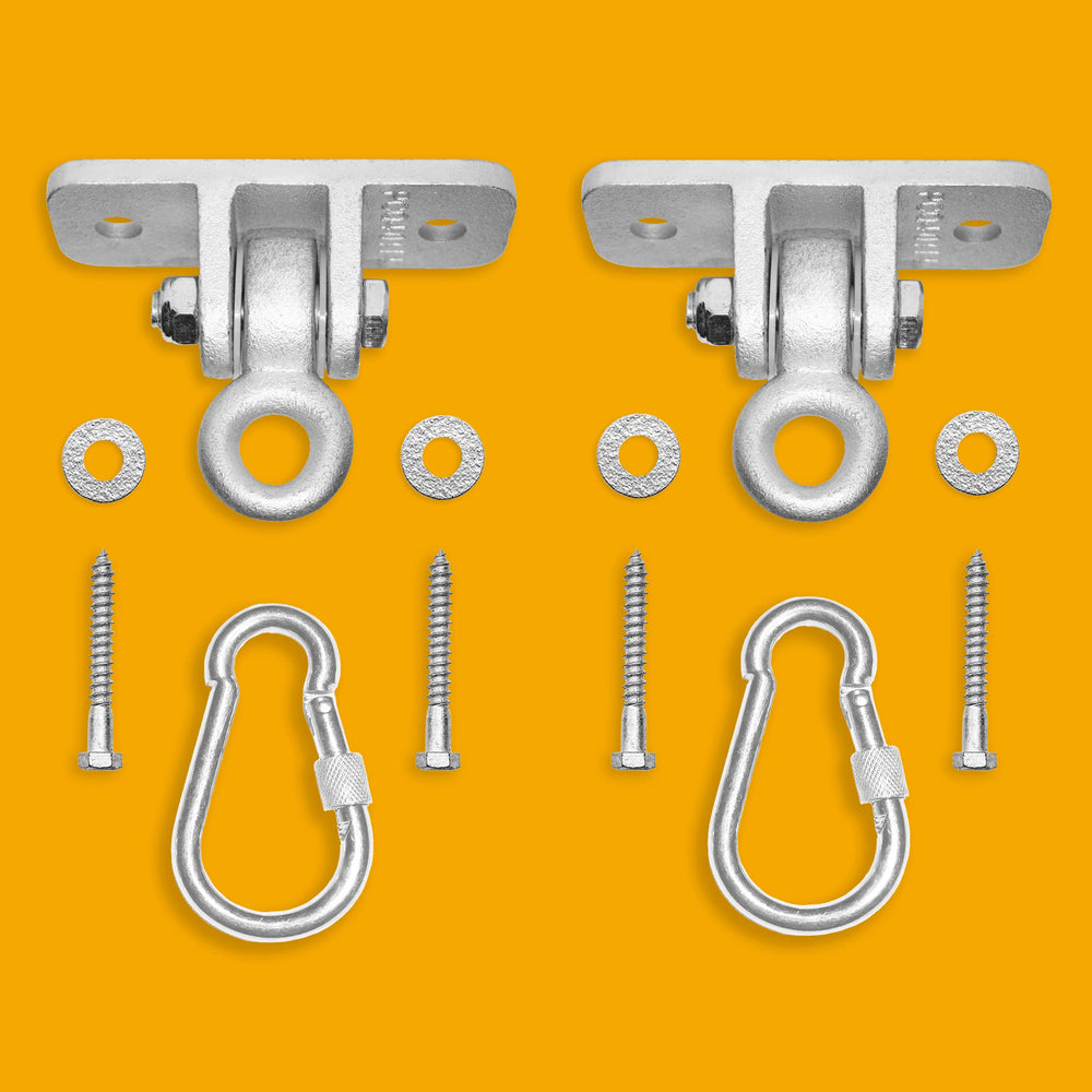 Jungle Gym Kingdom heavy-duty hangers handle up to 2400 pounds safely.
