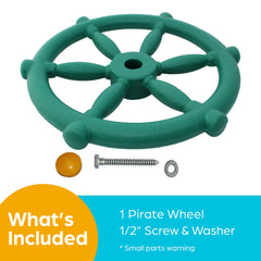 Jungle Gym Kingdom pirate ship wheel playset accessory supports safe fun.