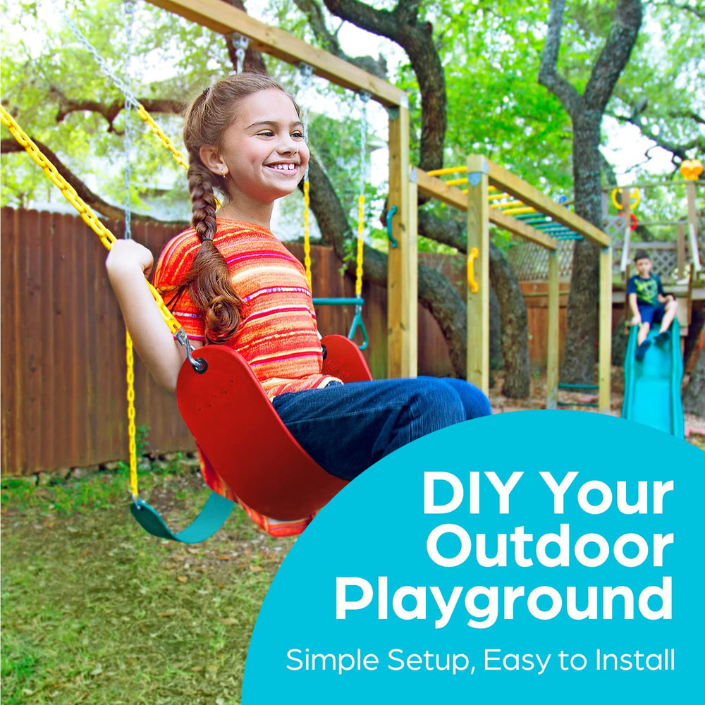 Jungle Gym Kingdom backyard setup ready swing for porch or tree.