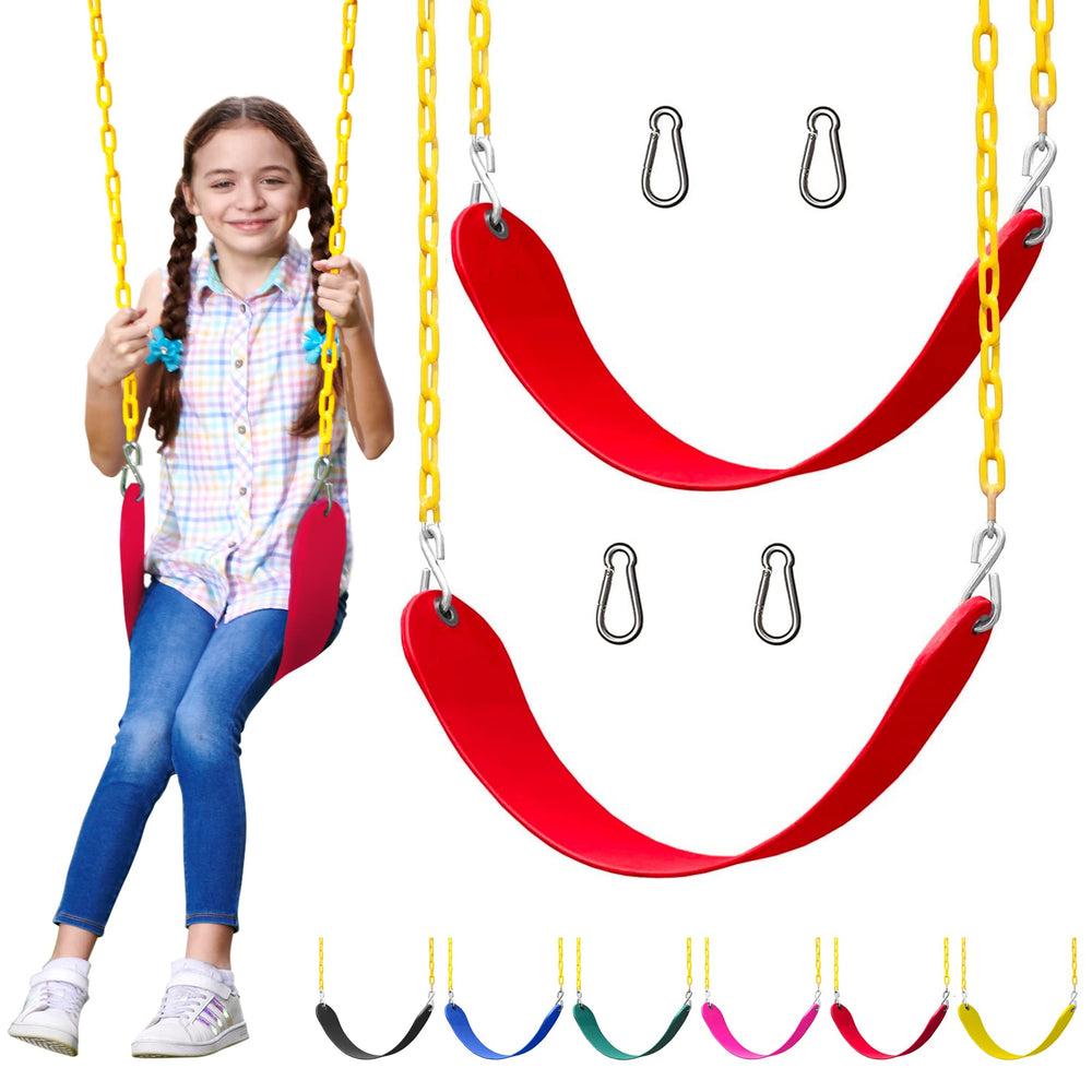 Jungle Gym Kingdom red swing seat for backyard play and safe fun.