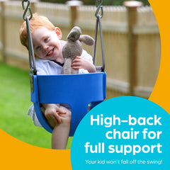 Jungle Gym Kingdom toddler swing seat dimensions 12.2 by 11.41 inches.