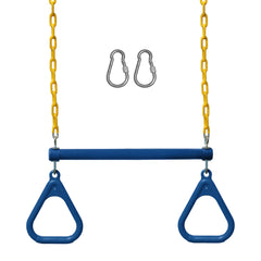 Jungle Gym Kingdom trapeze bar with rings for backyard play and exercise