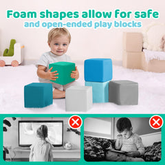 Playful JungleDove stack-and-build moments with soft blocks