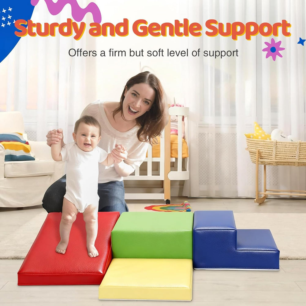 JungleDove foam climbing block set assembled shows a complete play gym
