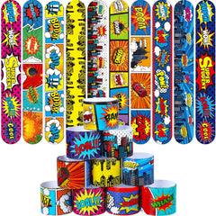 Junkin Hero tie-dye slap bracelets in vibrant assortment for kids' party favors