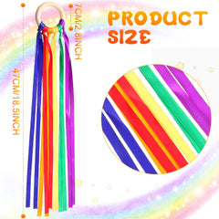 Junkin Ribbon Rings Rainbow Streamers close-up showing bright colors and sturdy ribbon.