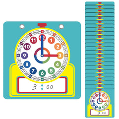 Junkin large teaching clock demonstrates time concepts clearly for students.