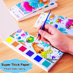 JUNQIU kid painting with water on thick paper reduces bleed and mess.