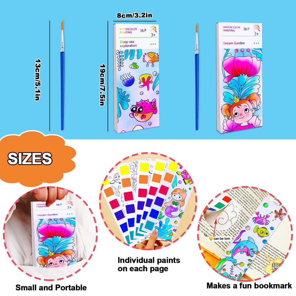 JUNQIU Portable watercolor kit scene ideal for travel and on-the-go art.