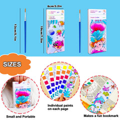 JUNQIU Portable watercolor kit scene ideal for travel and on-the-go art.