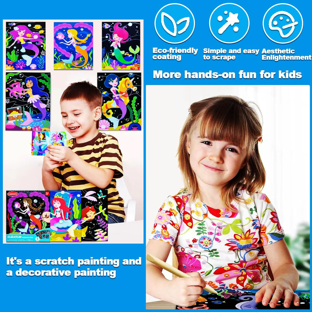 JUNQIU Scratch Art Thick Non-Toxic Paper is durable and kid-friendly