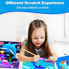 JUNQIU Scratch Art wood stylus tools provide precise marks for detailed designs.