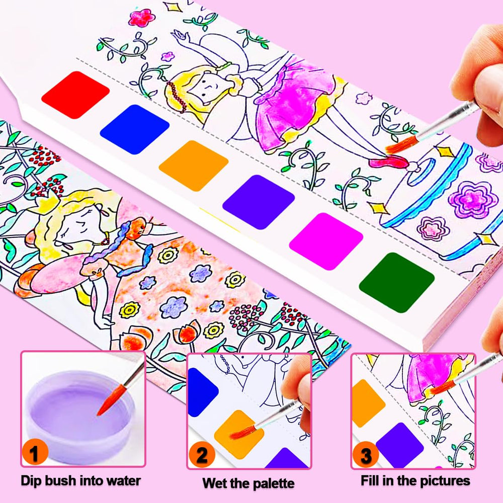 JUNQIU strong-thick-paper pages keep colors contained during water painting.