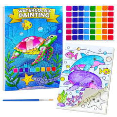 JUNQIU US watercolor book for kids with vibrant patterns to spark creativity
