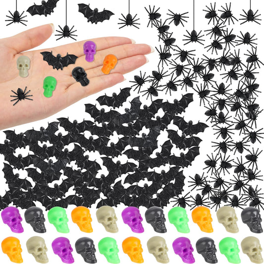 Junware Halloween mini-skull-heads add eerie centerpiece charm.