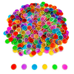 JUNWRROW bingo chips 600-piece rainbow set for vibrant group games.